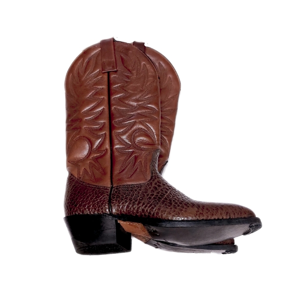 Palomino 2 Tone Brown Leather Mens 6.5D Western Boots EUC - Picture 11 of 12